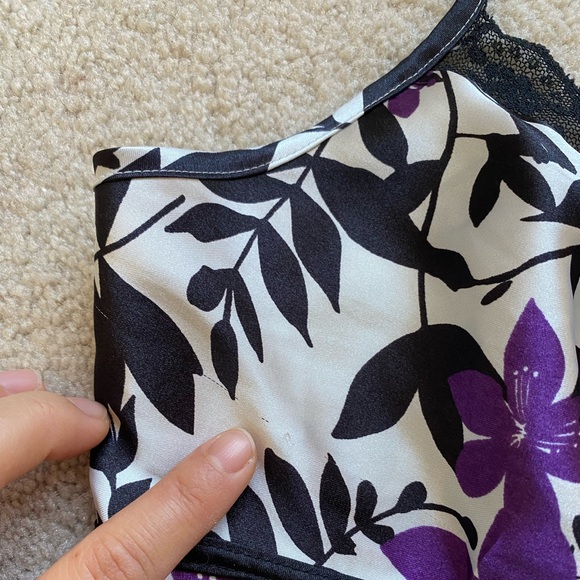 APT. 9 Floral Satin Babydoll Slip Dress Nightgown Size Large Y2K Lace Bow - Picture 7 of 10